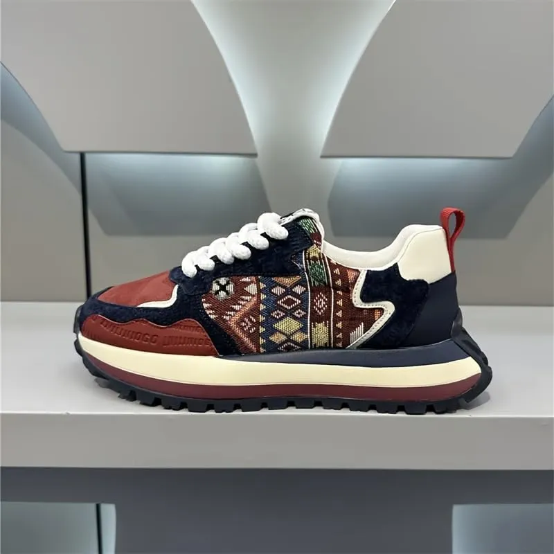 Fashion Sneakers, Breathable Fabric Upper, Rubber Sole, EVA Insole, Low Top Lace-Up Casual Sports Shoes for All Seasons, Allseason Sneakers | Vibrant Embroidered Shoes | Durable Rubber Sole