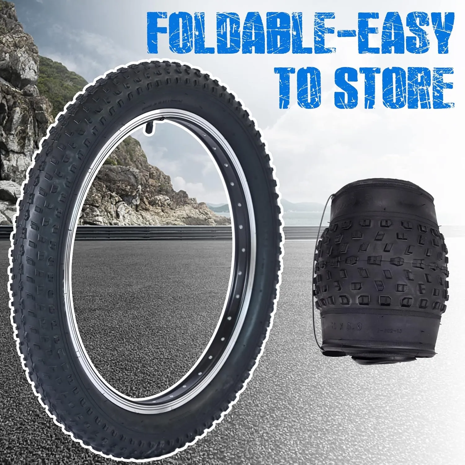 Fat Bike Tire 20"x3" Compatible Replacement Bicycle Tire for Mountain Snow and Beach Bike