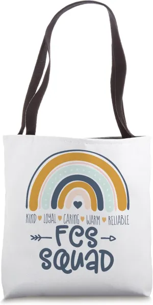FCS Squad Teacher - Elective Team - FACS Boho Rainbow Crew Tote Bag