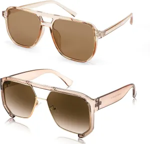 FEISEDY Square Aviator Sunglasses B2835 2398
