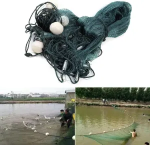 Fishing Net Beach Seine Net 2x10m/3x20M Cast Net/Drag Nets Nylon Beach Seine Hand Made 2cm/0.8" Mesh Holes,Fishing Cast Monofilament Nets Seine Fish Netting for Fishing Boat, Fisherman,Creek Lake