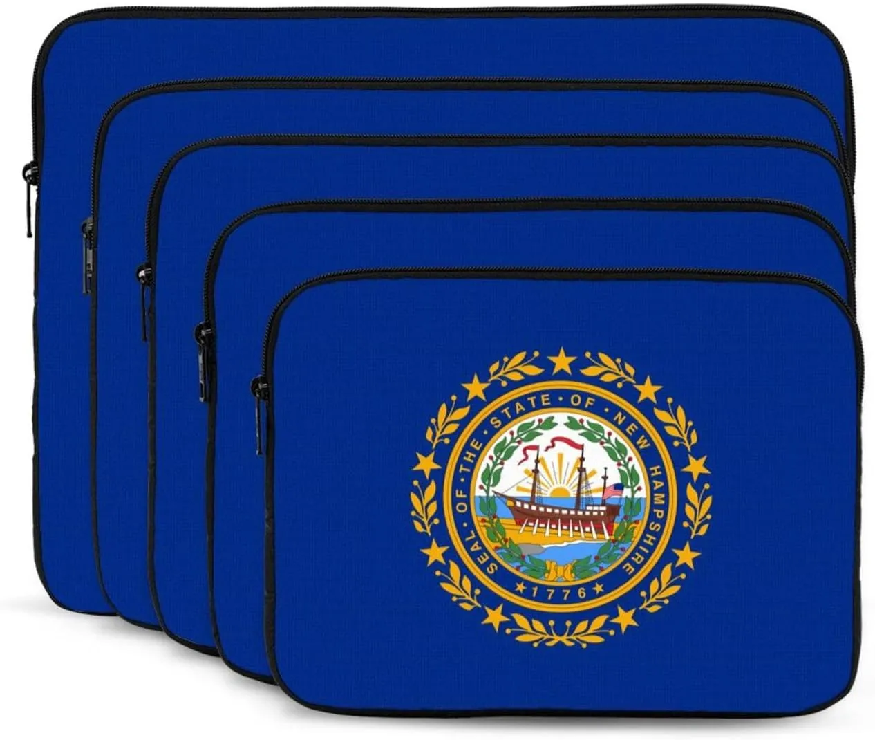 Flag of New Hampshire Pattern Shockproof Portable Laptop 13 inch Sleeve Bag for Men and Women - Ideal for Business Travel, School, and Daily Use