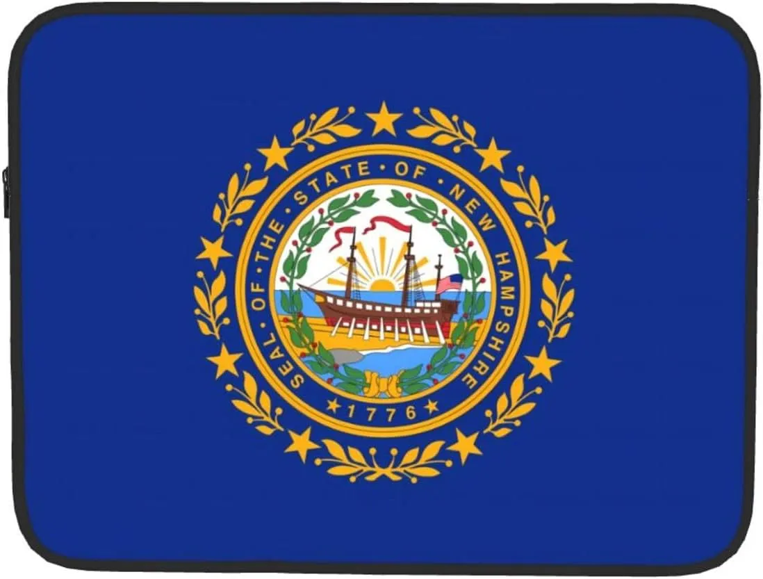 Flag of New Hampshire Pattern Shockproof Portable Laptop 13 inch Sleeve Bag for Men and Women - Ideal for Business Travel, School, and Daily Use