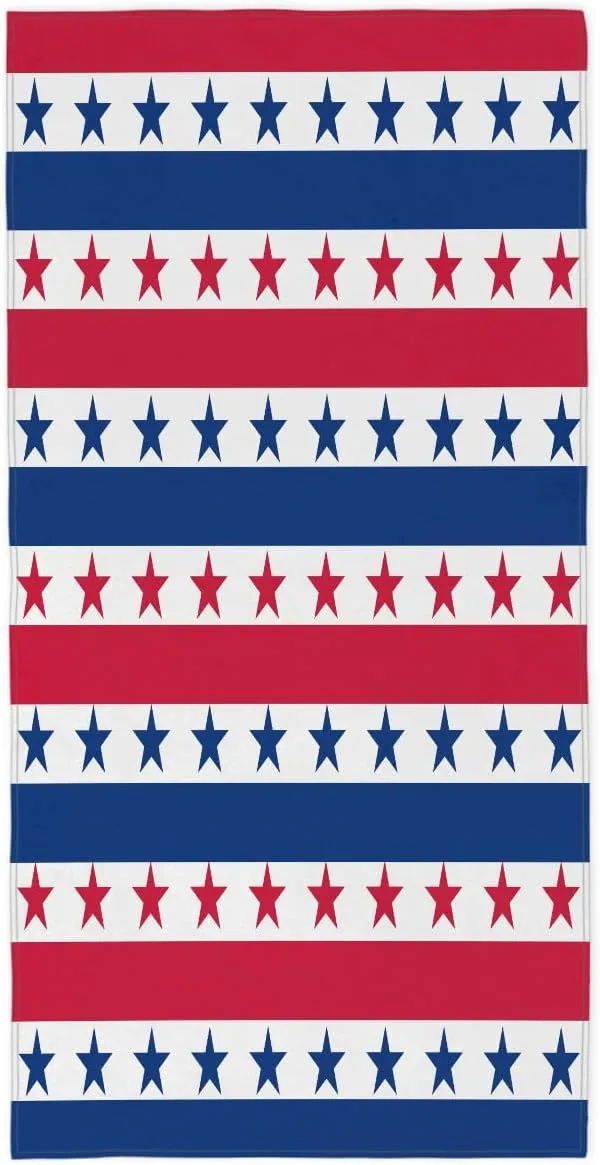 Flag Pattern Beach Towel for Women Men Kids 61"x31" Lightweight Microfiber Beach Towels Sand Free Quick Dry Soft Beach Blanket Pool Yoga Gym Travel Swimming Bath Shower Towel Essentials Accessories