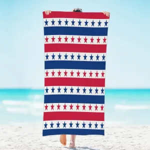 Flag Pattern Beach Towel for Women Men Kids 61"x31" Lightweight Microfiber Beach Towels Sand Free Quick Dry Soft Beach Blanket Pool Yoga Gym Travel Swimming Bath Shower Towel Essentials Accessories