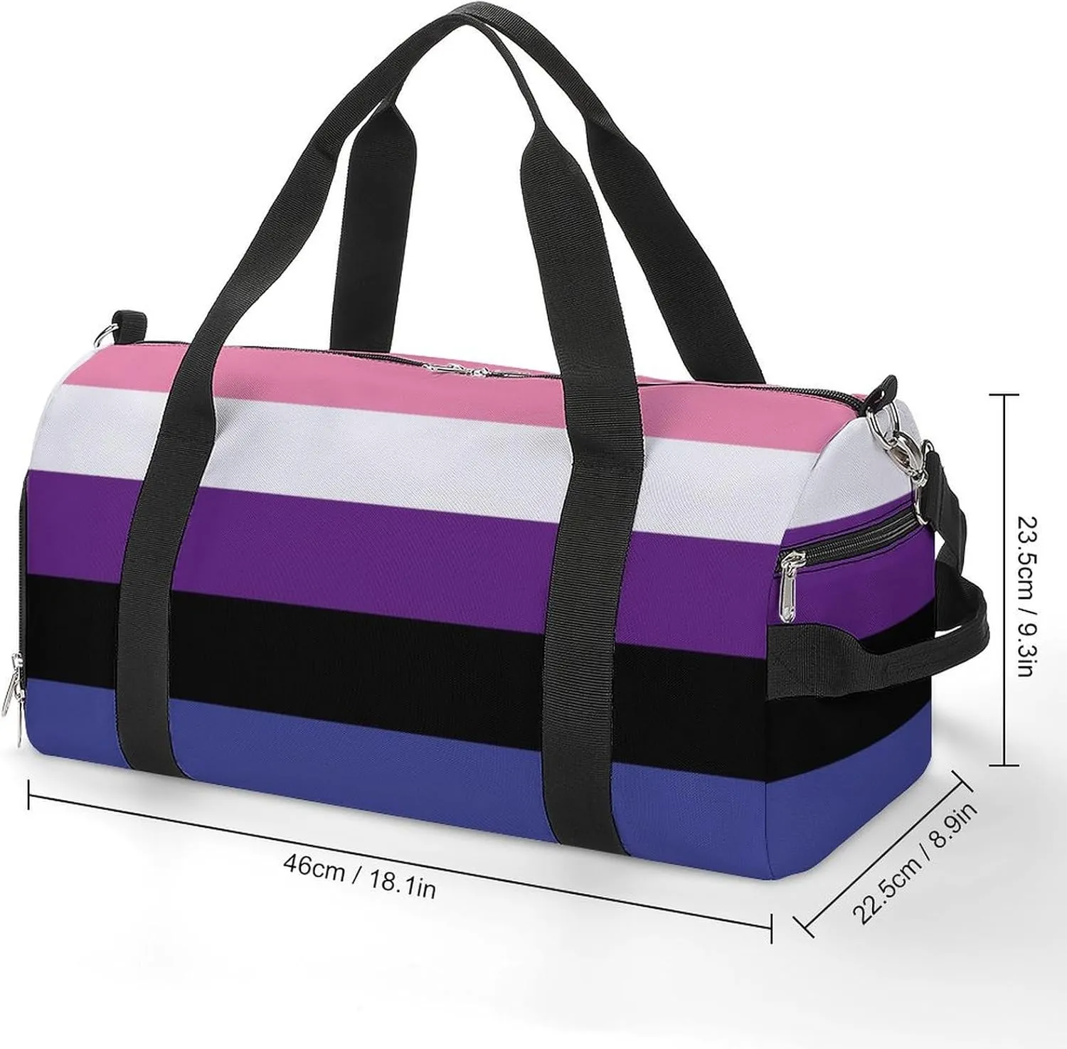 Flags of Gender Fluid Gym Bag-Workout Organizer with Water Resistant Compartments for Gym Lovers, style-42-5