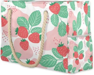 Flamingo Flowers Beach Bags for Women Large Beach Tote with Zipper Waterproof Travel Sandproof Shoulder Pool Bag