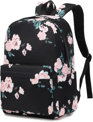 Floral School Backpack for Girls Womens, School Bags Collge Bookbags Laptop Backpacks for Kids Teens Adults