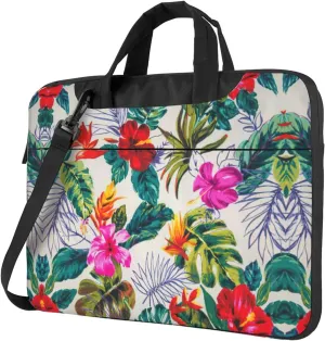 Flowers And Leaves Laptop Bag - Shockproof & Stylish Laptop Handbag For Unique And Safe Laptop Transportation