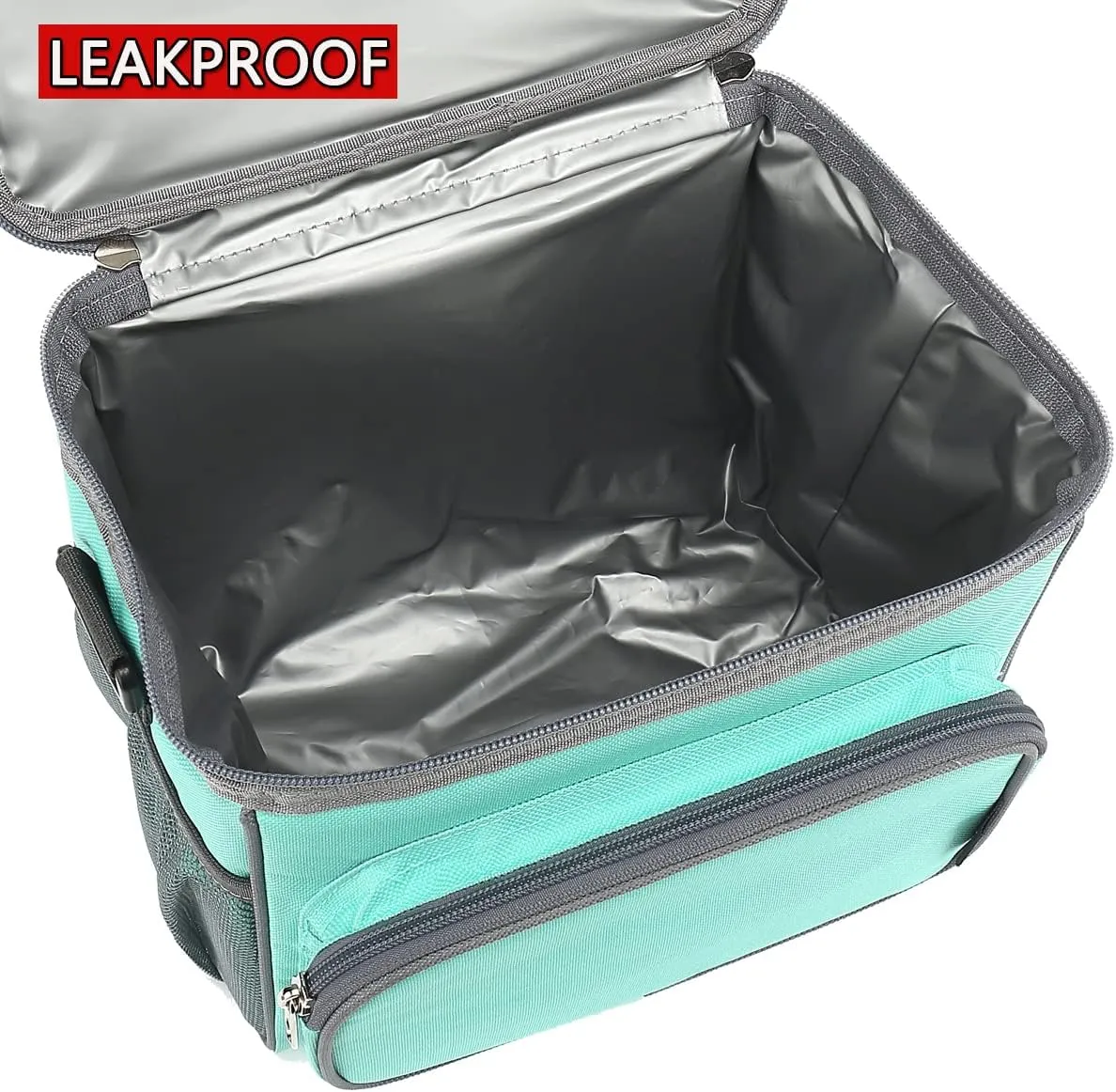 FlowFly Insulated Reusable Lunch Bag Adult Large Lunch Box for Women and Men with Adjustable Shoulder Strap,Front Zipper Pocket and Dual Large Mesh Side Pockets,Daisy