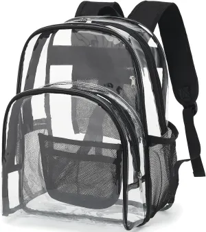 FlowFly Kids Backpack for Toddler Boys Girls, Simple Lightweight Bookbag for Daycare Kindergarten Elementary School Travel, Small Modern Bag (Medium 15''), Clear