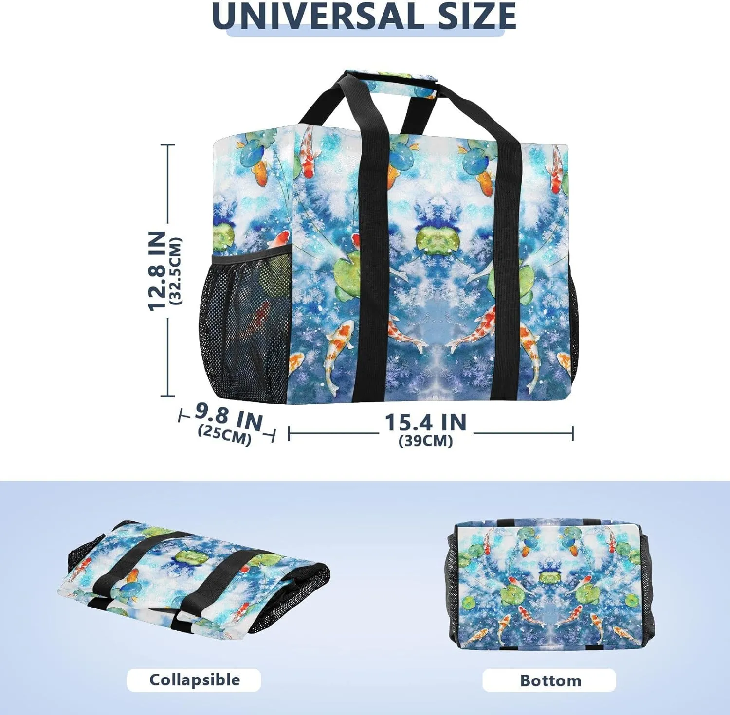Foldable Grocery Reusable Tote Grocery Bag, Travel Canvas Shoulder Bags, Large Casual Laundry Pool Beach Bag