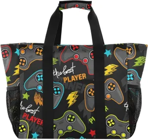 Foldable Grocery Reusable Tote Grocery Bag, Travel Canvas Shoulder Bags, Large Casual Laundry Pool Beach Bag