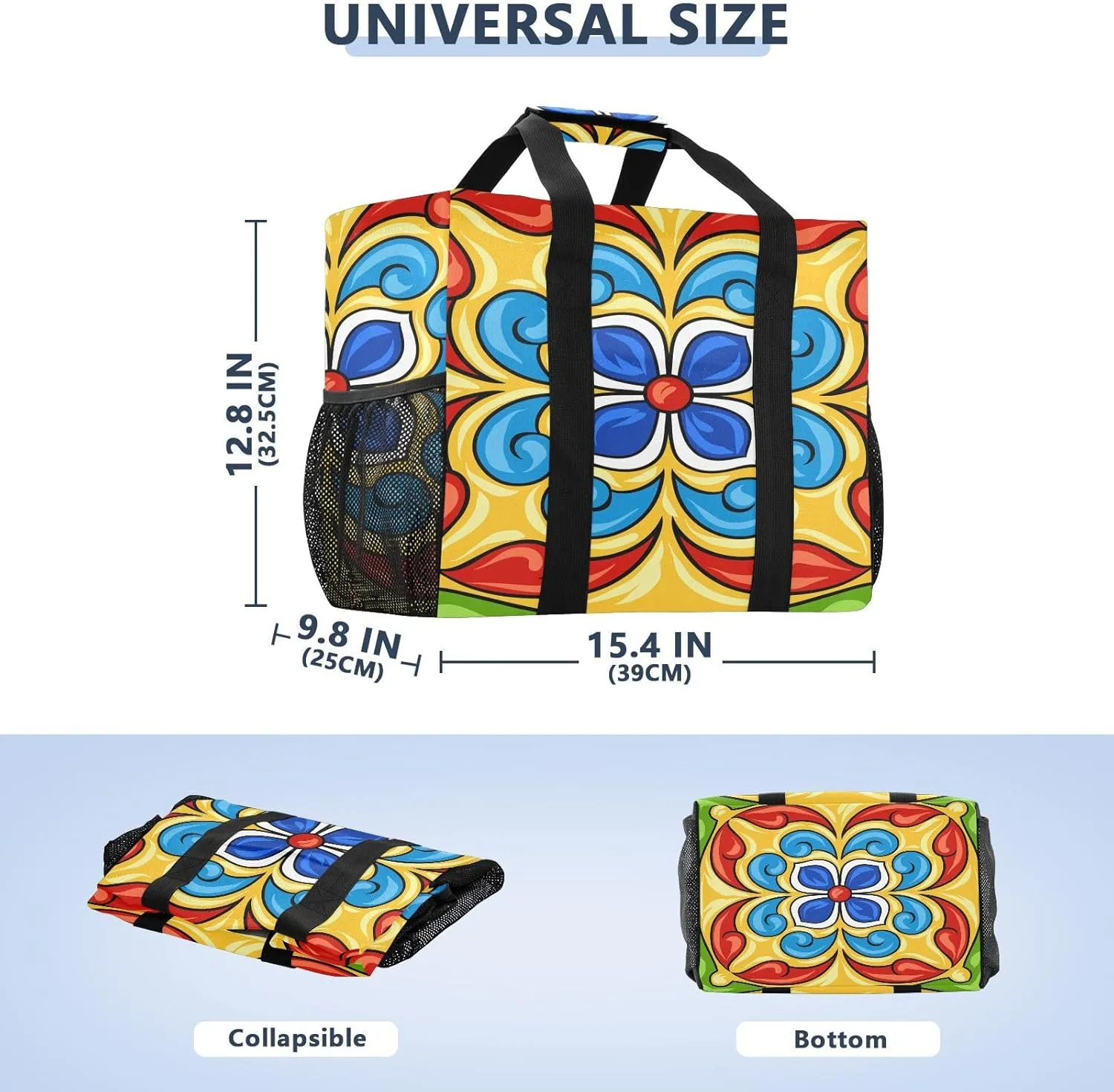 Foldable Grocery Reusable Tote Grocery Bag, Travel Canvas Shoulder Bags, Large Casual Laundry Pool Beach Bag