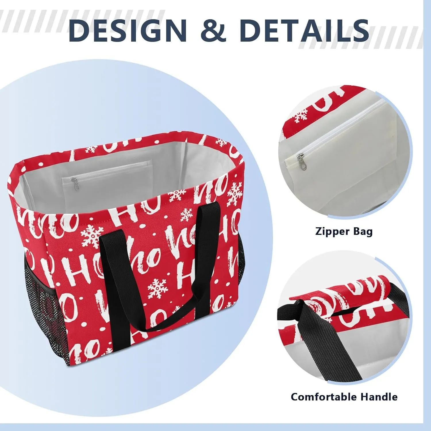 Foldable Grocery Reusable Tote Grocery Bag, Travel Canvas Shoulder Bags, Large Casual Laundry Pool Beach Bag