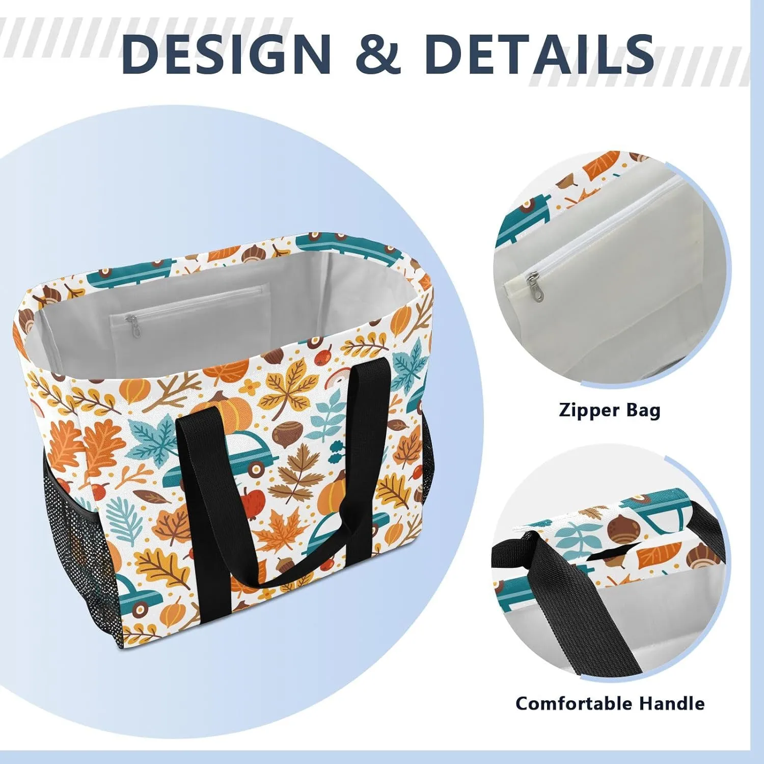 Foldable Grocery Reusable Tote Grocery Bag, Travel Canvas Shoulder Bags, Large Casual Laundry Pool Beach Bag