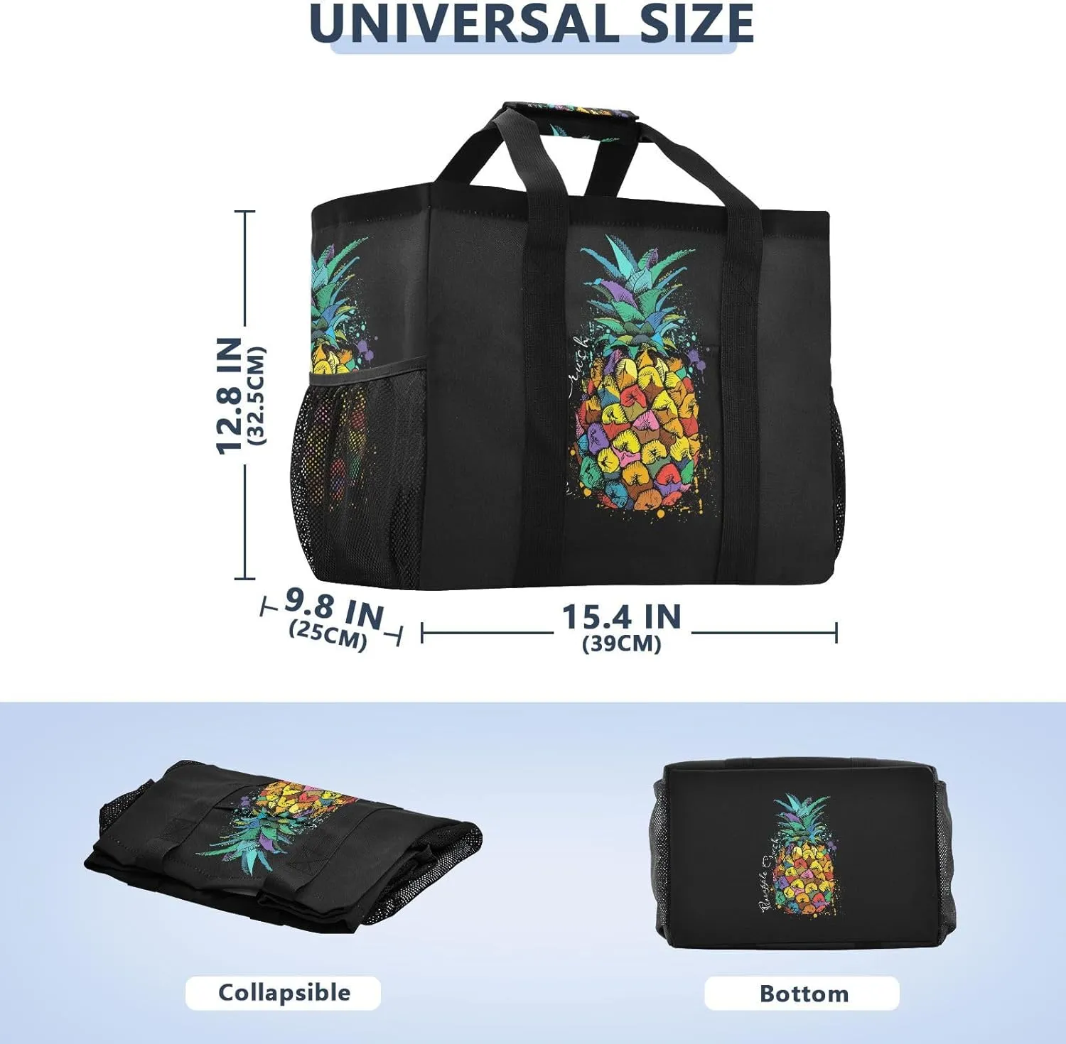 Foldable Grocery Reusable Tote Grocery Bag, Travel Canvas Shoulder Bags, Large Casual Laundry Pool Beach Bag