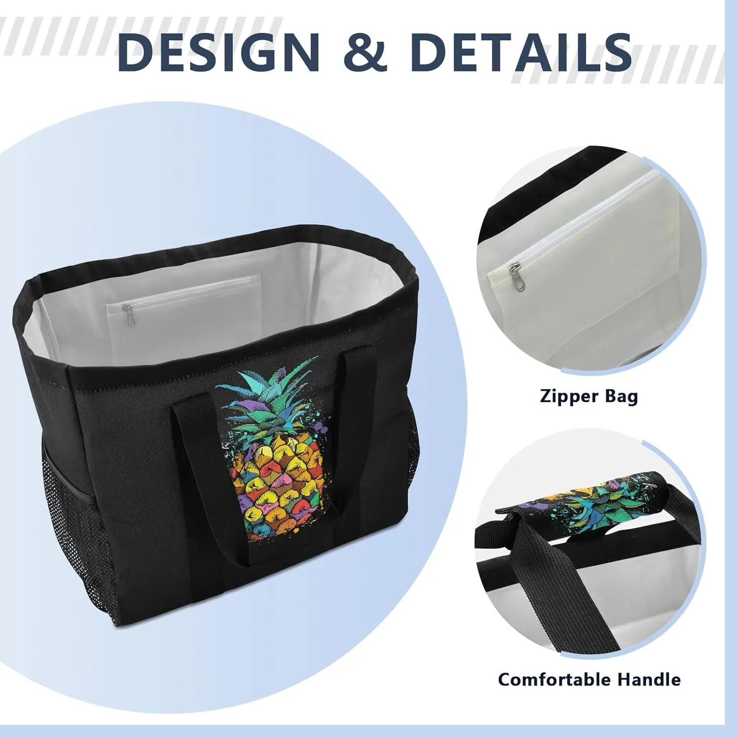 Foldable Grocery Reusable Tote Grocery Bag, Travel Canvas Shoulder Bags, Large Casual Laundry Pool Beach Bag