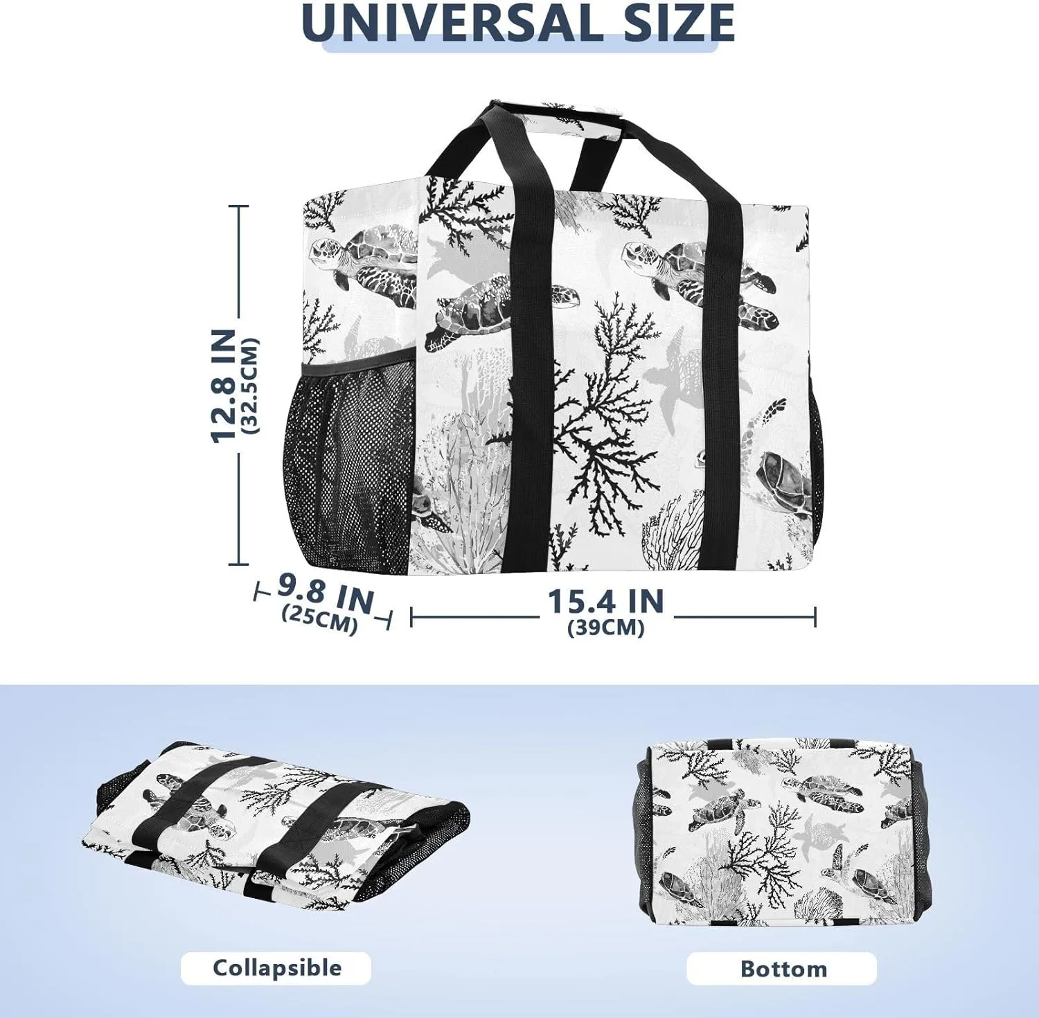 Foldable Grocery Reusable Tote Grocery Bag, Travel Canvas Shoulder Bags, Large Casual Laundry Pool Beach Bag