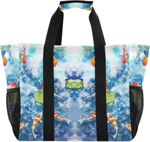 Foldable Grocery Reusable Tote Grocery Bag, Travel Canvas Shoulder Bags, Large Casual Laundry Pool Beach Bag