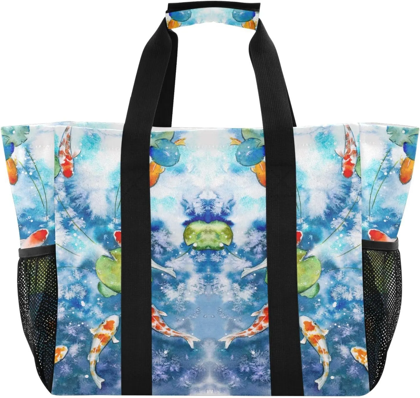 Foldable Grocery Reusable Tote Grocery Bag, Travel Canvas Shoulder Bags, Large Casual Laundry Pool Beach Bag