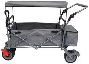 Folding Shopping Trolley Portable Outdoor Handling Portable Cart for Shopping, Picnic, Home Storage Utility Cart (Black)