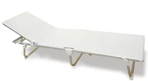 FORMA MARINE Sun Lounger, Beach Sunbed, Folding, Anodized, Aluminium White Vinyl MESH, Model 'Pacific' PA1200A
