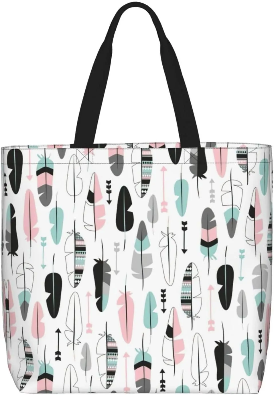 Formulas Shapes Theory Math Lesson Word Print Tote Bag Shoulde Bag Handbag Grocery Bags Reusable For Office Shopping Travel