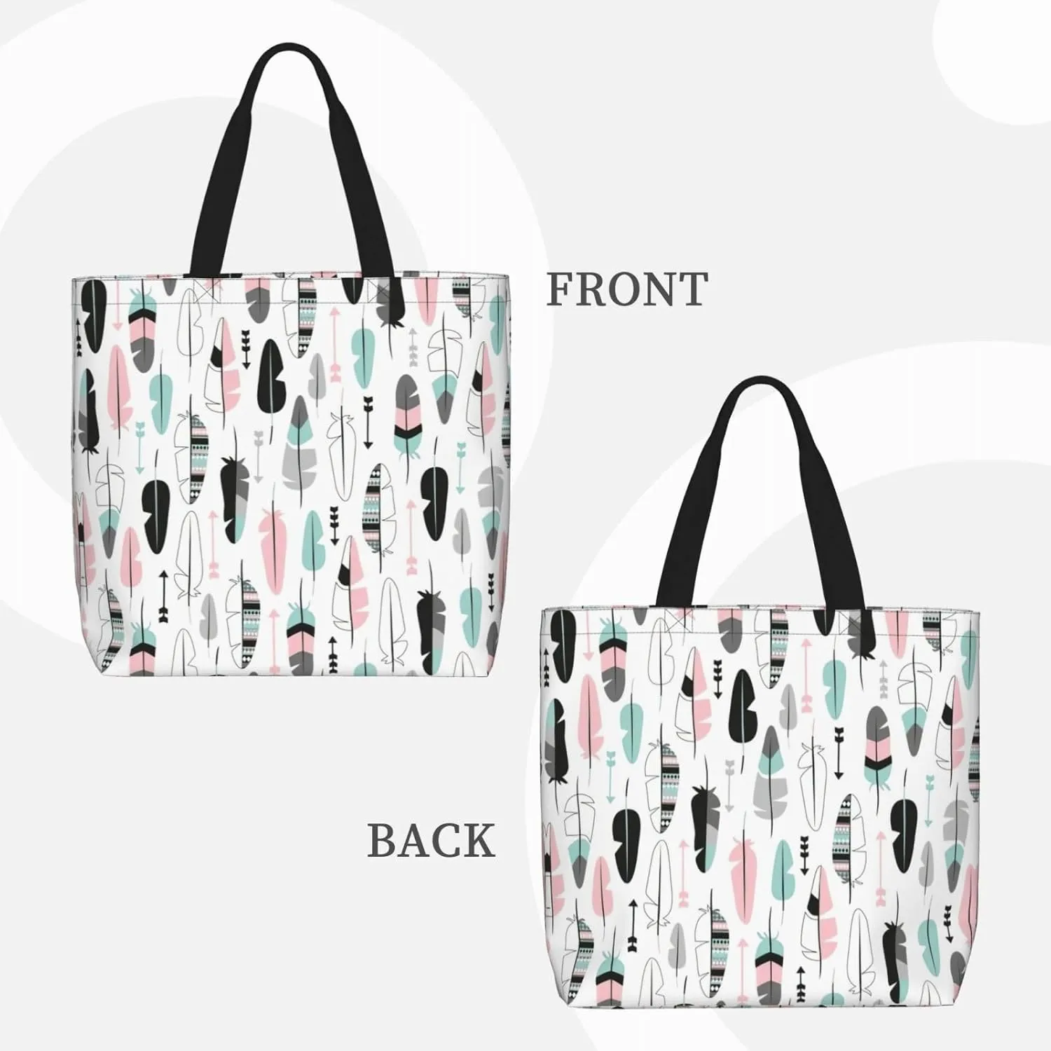 Formulas Shapes Theory Math Lesson Word Print Tote Bag Shoulde Bag Handbag Grocery Bags Reusable For Office Shopping Travel