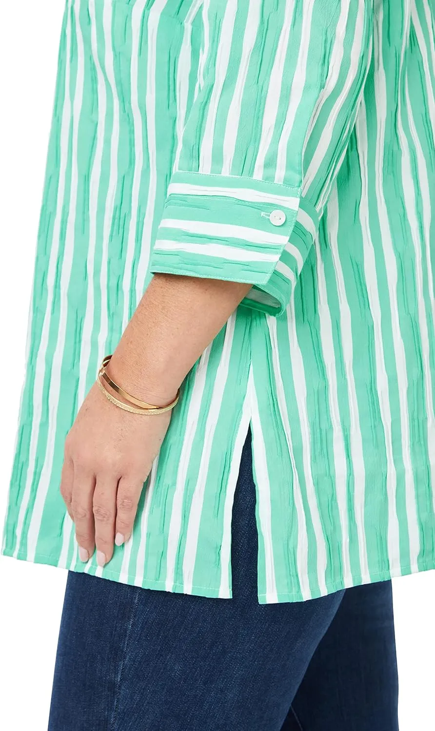Foxcroft Women's Pamela 3/4 Sleeve Beach Stripe Tunic