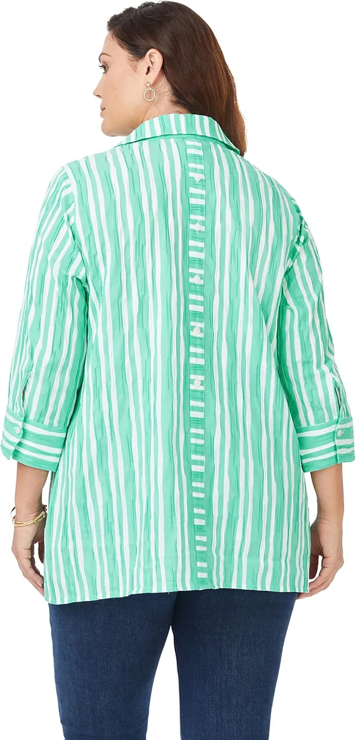 Foxcroft Women's Pamela 3/4 Sleeve Beach Stripe Tunic