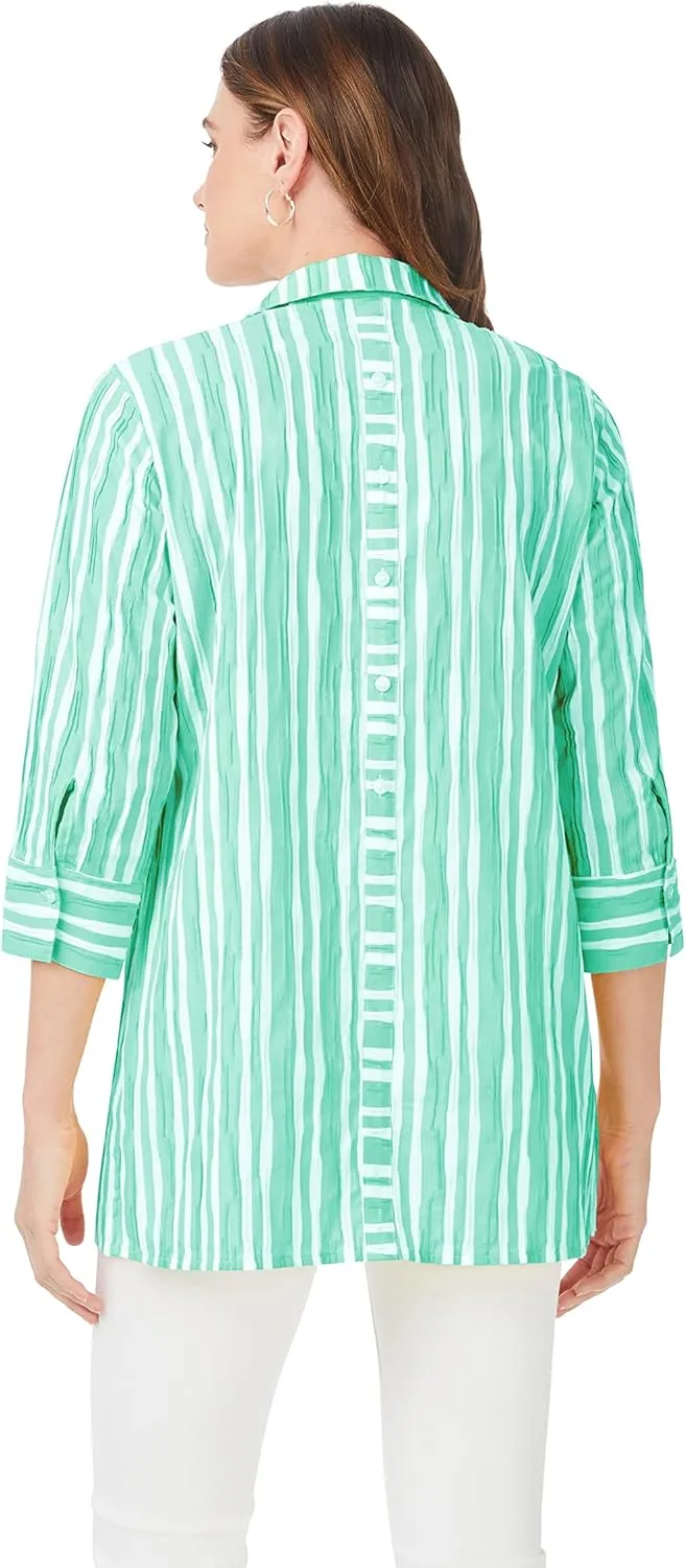 Foxcroft Women's Pamela 3/4 Sleeve Beach Stripe Tunic