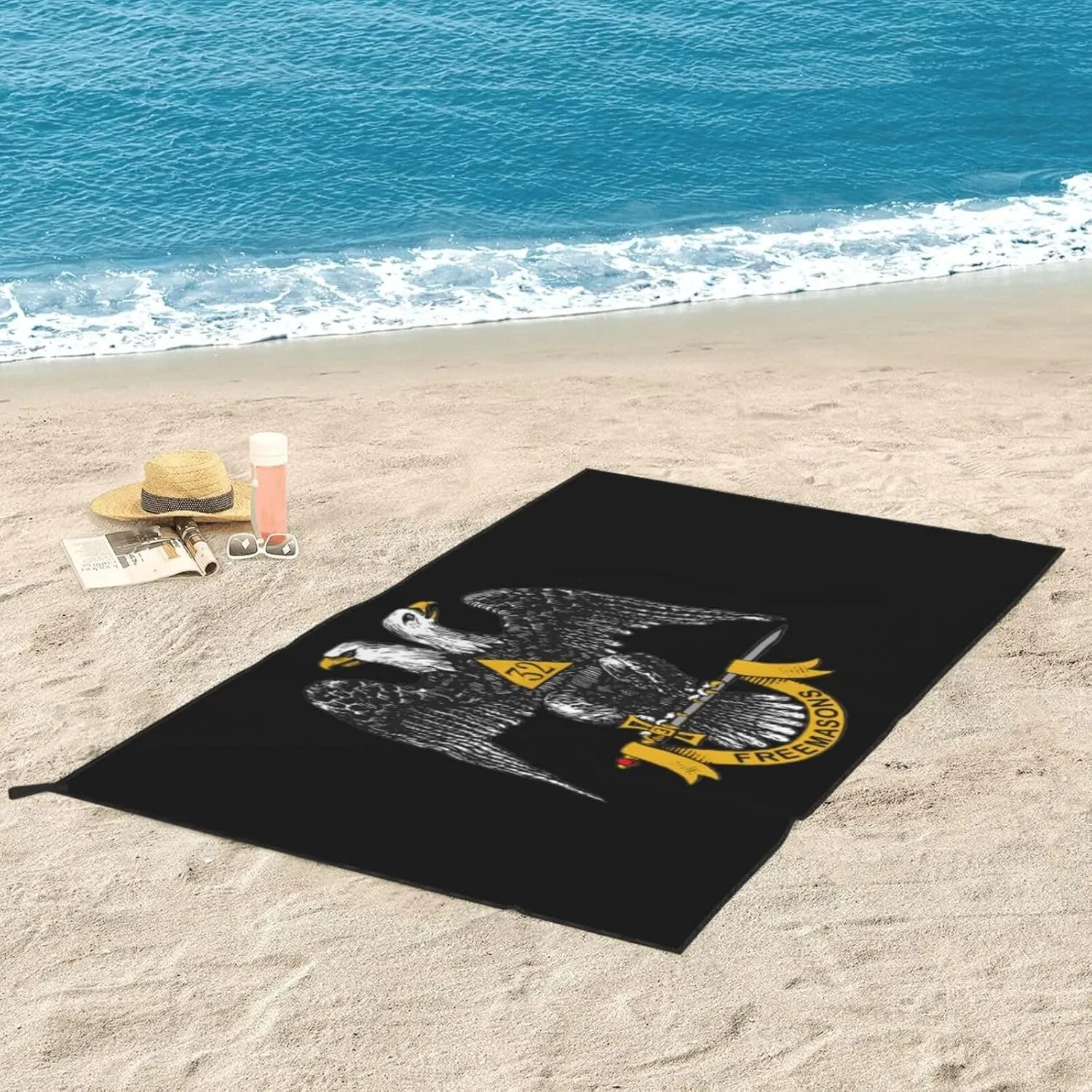 Freemasonry and Scottish Rite Beach Towel Quick Dry Sand Free Lightweight Large 27.5"x55" with Travel Bag - Vacation Essentials Bath Towel for Pool, Summer