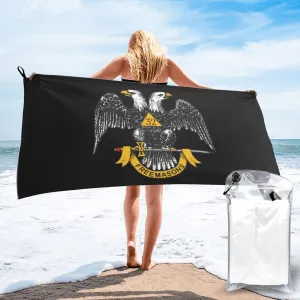 Freemasonry and Scottish Rite Beach Towel Quick Dry Sand Free Lightweight Large 27.5"x55" with Travel Bag - Vacation Essentials Bath Towel for Pool, Summer