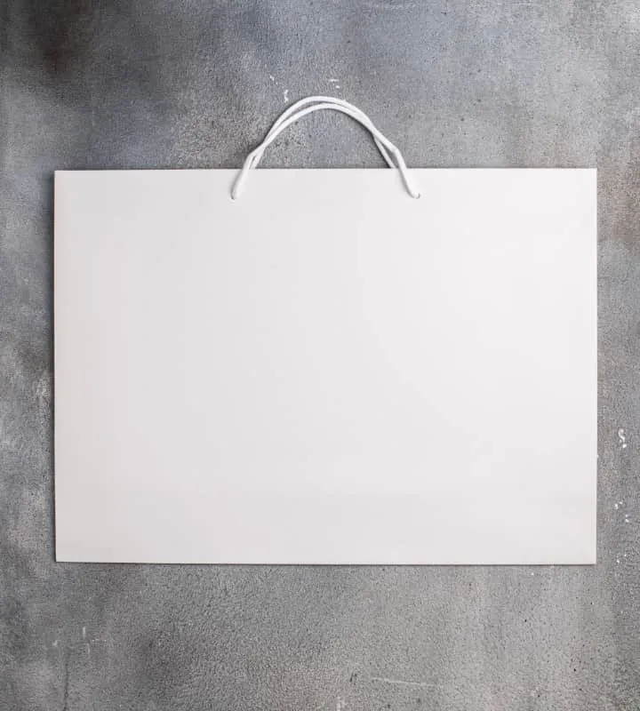 FSC® White Gloss Laminated Rope Handle Paper Bags - 550x130x400mm