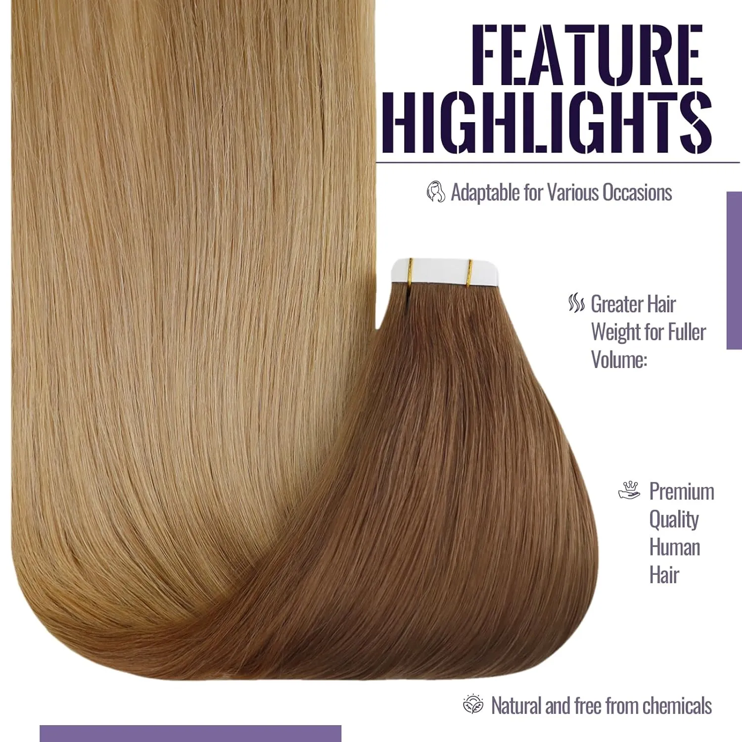 Fshine Hair Extensions Tape in Real Human Hair Balayage Hair Extensions Color 10 Golden Brown to 14 Dark Blonde 12 Inch Invisible Tape in Extensions 30g Remy Hair for Women 20Pcs