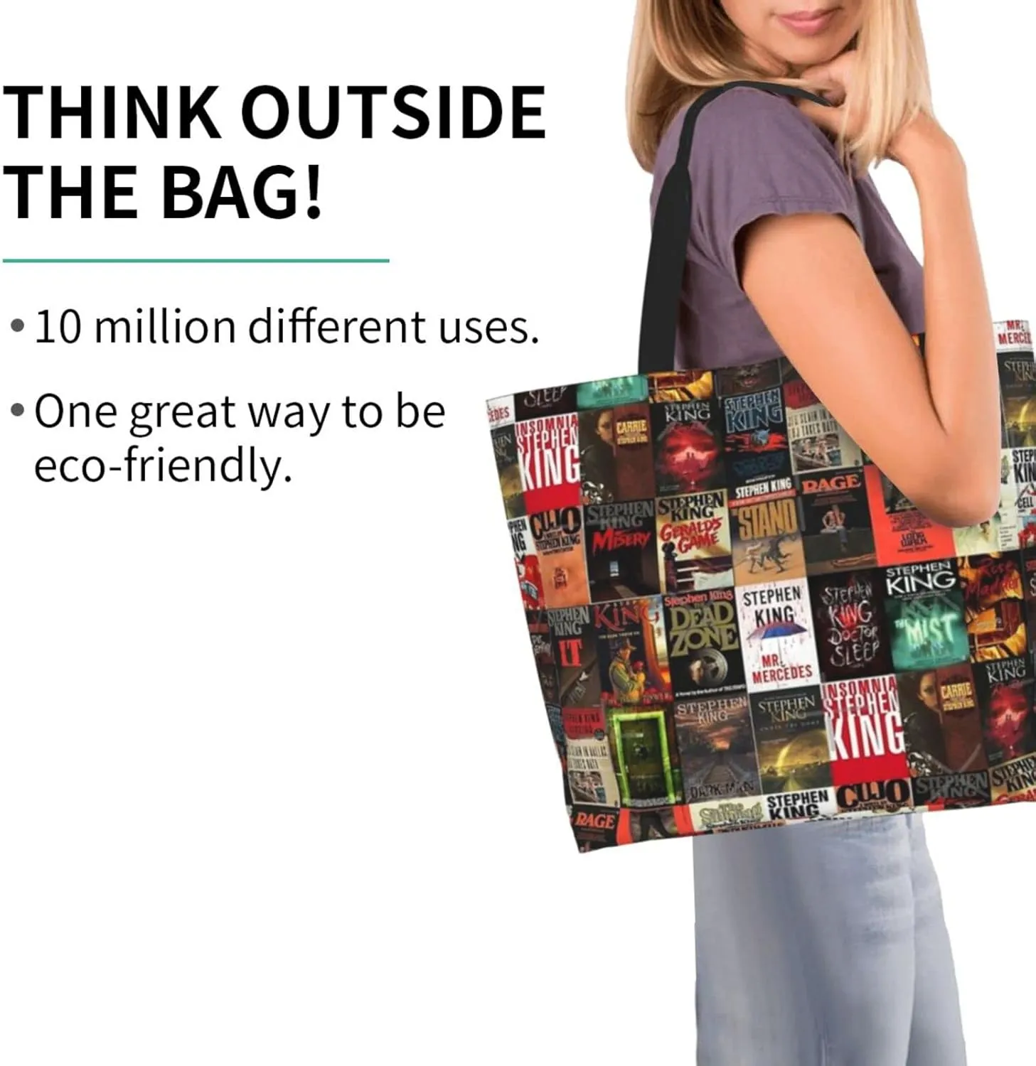 Ftuiylu broadway Tote Bag Women Kitchen Reusable Grocery Bags Shopping Bag Beach Bags Shoulder Bag