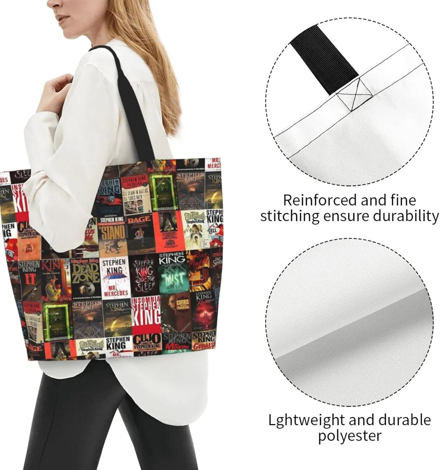 Ftuiylu broadway Tote Bag Women Kitchen Reusable Grocery Bags Shopping Bag Beach Bags Shoulder Bag
