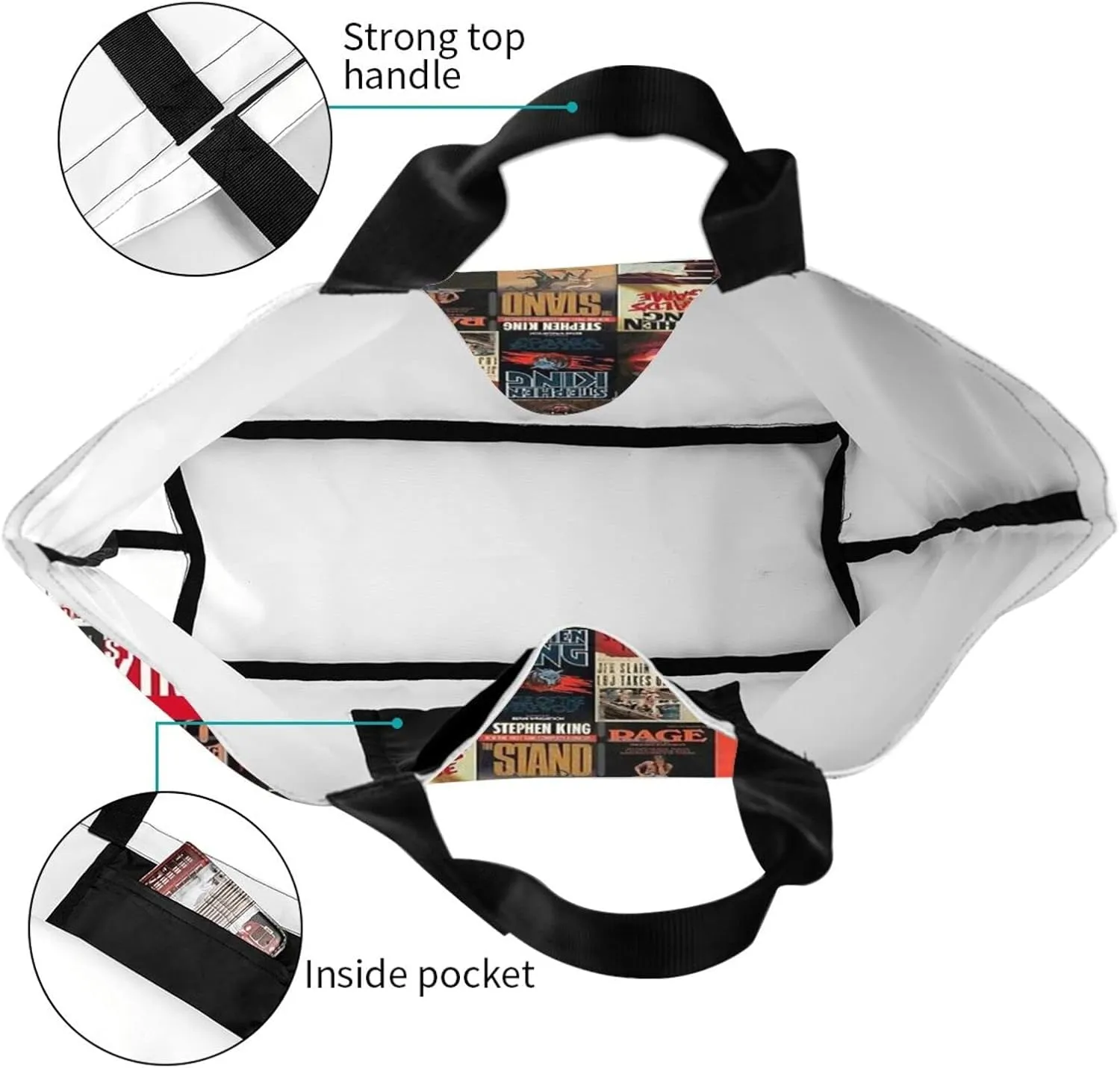 Ftuiylu broadway Tote Bag Women Kitchen Reusable Grocery Bags Shopping Bag Beach Bags Shoulder Bag