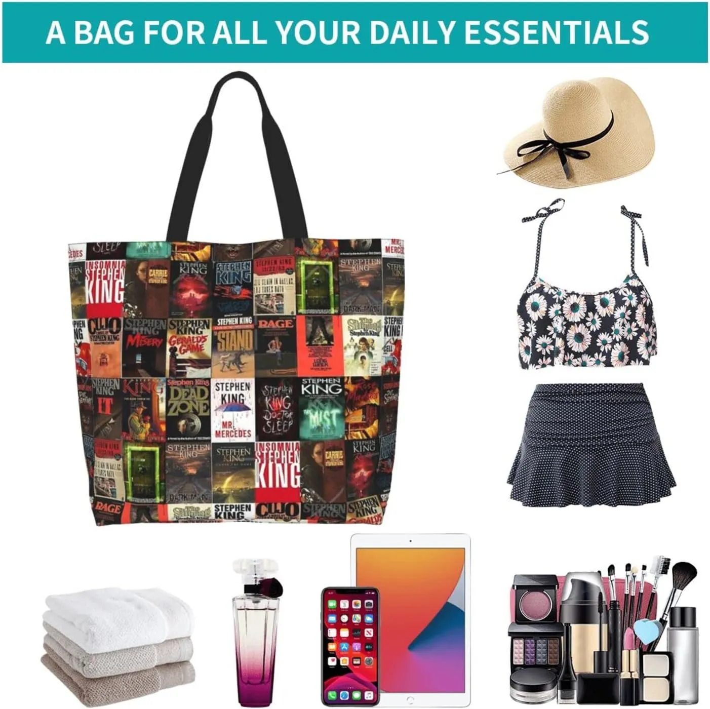 Ftuiylu broadway Tote Bag Women Kitchen Reusable Grocery Bags Shopping Bag Beach Bags Shoulder Bag