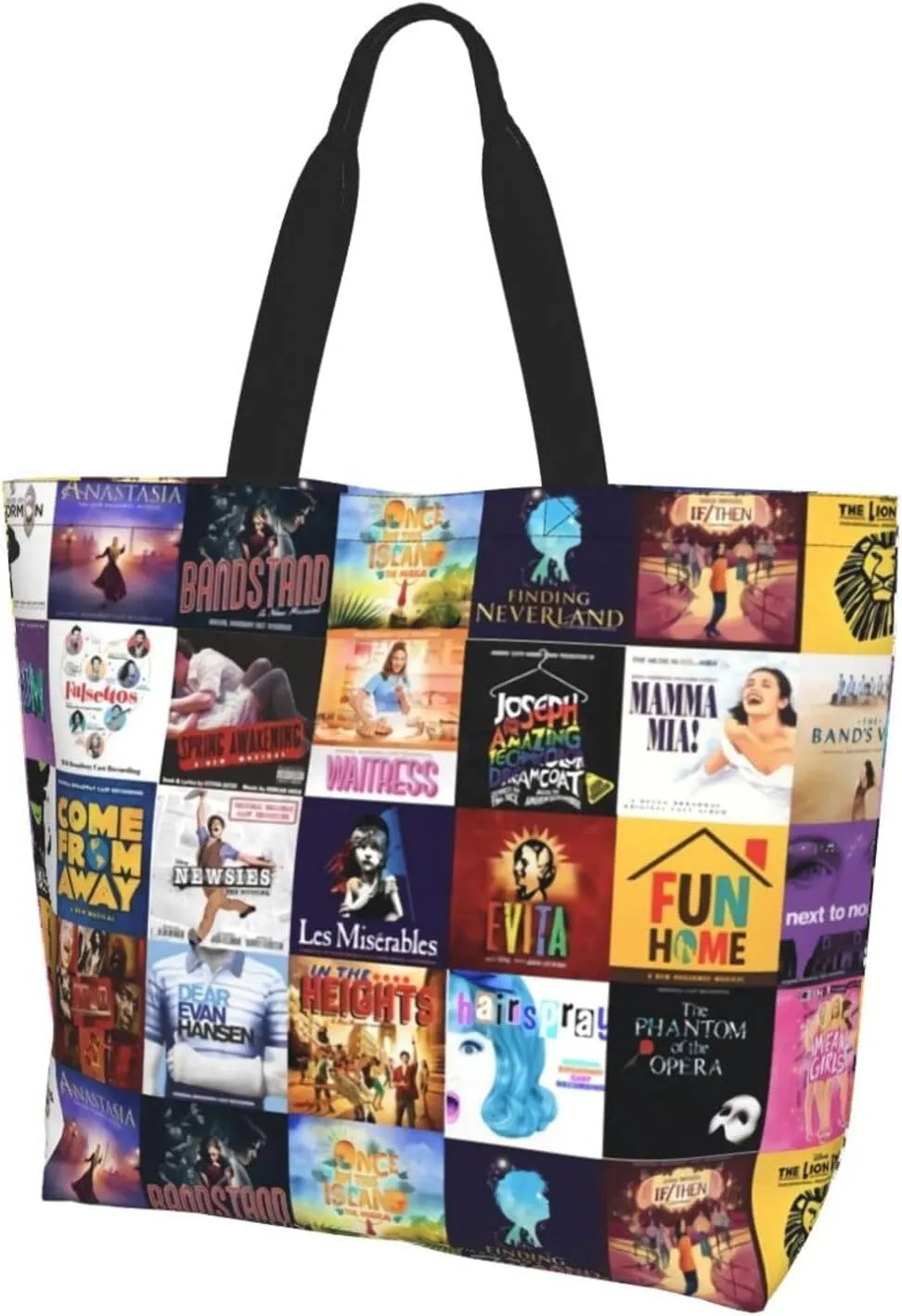 Ftuiylu broadway Tote Bag Women Kitchen Reusable Grocery Bags Shopping Bag Beach Bags Shoulder Bag