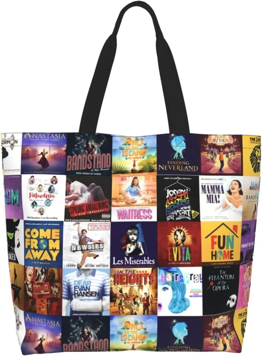Ftuiylu broadway Tote Bag Women Kitchen Reusable Grocery Bags Shopping Bag Beach Bags Shoulder Bag
