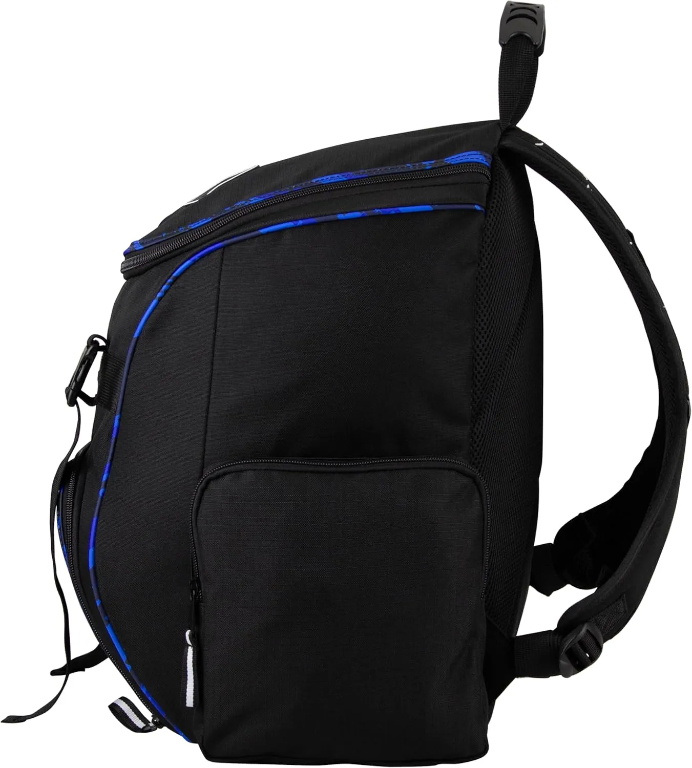 FUEL Oversized Wide Mouth Backpack with Multiple Compartments, Large Storage for Hiking, Work, Classroom, and Traveling - Blue Trim