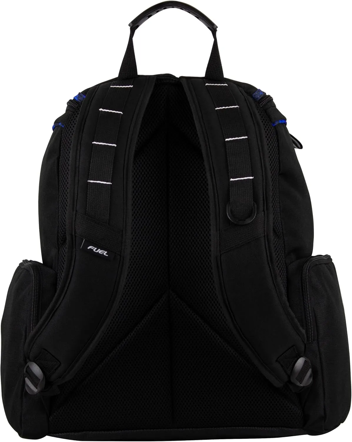 FUEL Oversized Wide Mouth Backpack with Multiple Compartments, Large Storage for Hiking, Work, Classroom, and Traveling - Blue Trim