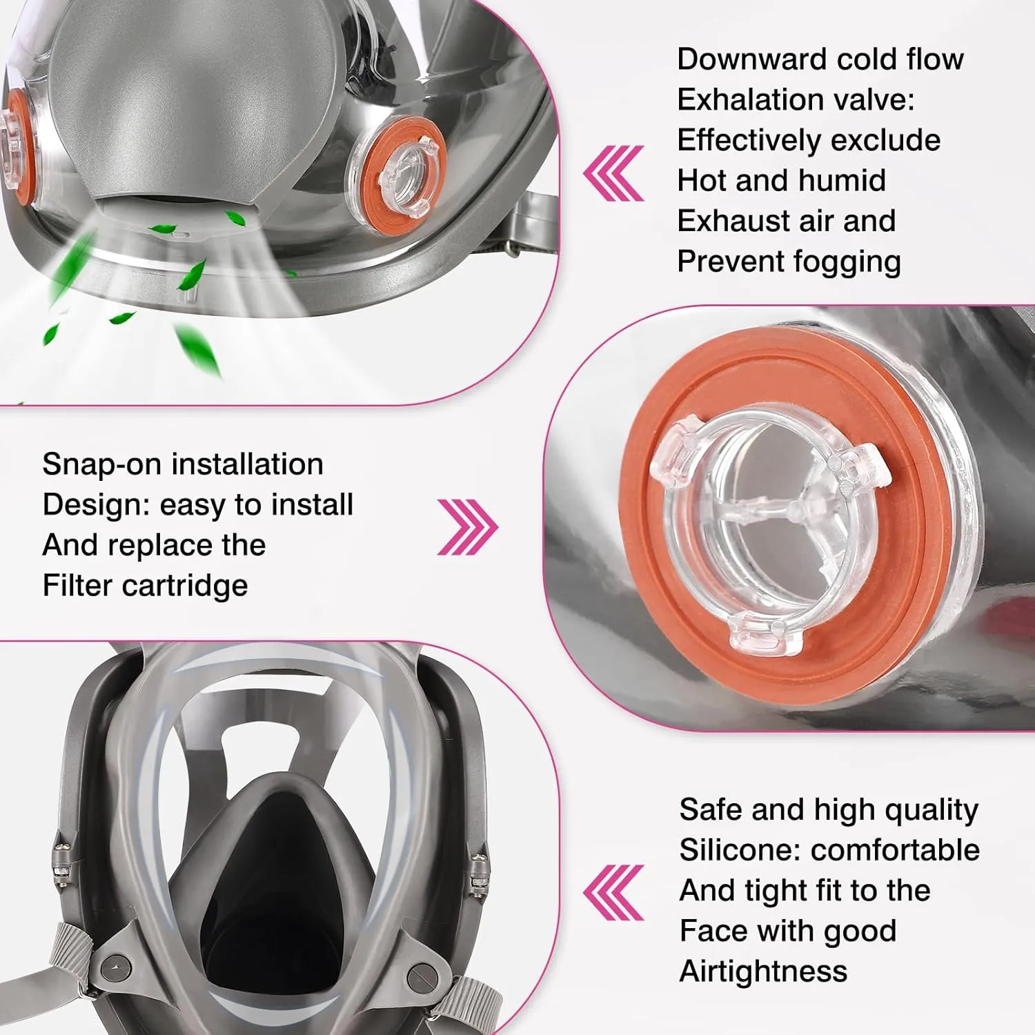Full-Face Mask Respirator with 60926 Cartridges - Anti-fog,Reusable Gas Cover Organic Vapor Masks Survival Nuclear,Paint Mask for Painting,Dust,Formaldehyde,Epoxy Resin,Sanding,Cutting,welding