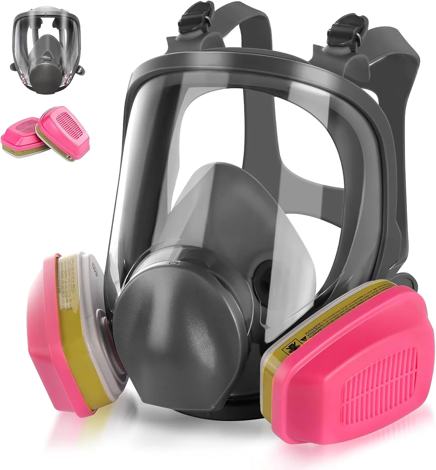 Full-Face Mask Respirator with 60926 Cartridges - Anti-fog,Reusable Gas Cover Organic Vapor Masks Survival Nuclear,Paint Mask for Painting,Dust,Formaldehyde,Epoxy Resin,Sanding,Cutting,welding