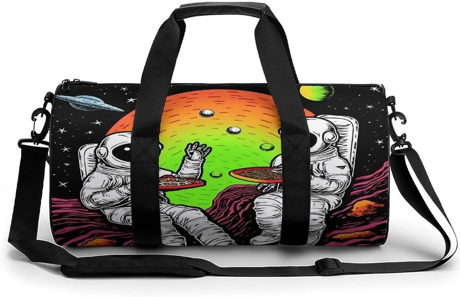 Funny Astronaut Alien Novelty Large Duffel Bag Lightweight Gym Bag Travel Tote Bags
