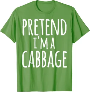 Funny Easy Lazy Halloween PRETEND I'M A CABBAGE Costume T-Shirt