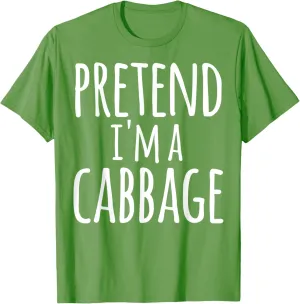 Funny Easy Lazy Halloween PRETEND I'M A CABBAGE Costume T-Shirt