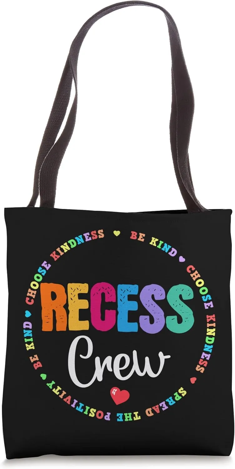 Funny School Gift for Teachers Students Monitor Recess Crew Tote Bag
